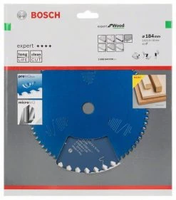 Bosch Bleu Accessoires Lame De Scie Circulaire 184 Mm Lame De Scie Circulaire En Carbure Expert Pour Le Bois 184 X 16 X 40T 2608644036