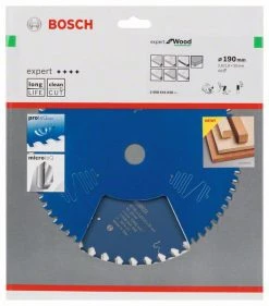 Bosch Bleu Accessoires Lame De Scie Circulaire 190 Mm Lame De Scie Circulaire En Carbure Expert Pour Le Bois 190 X 30 X 40T 2608644048