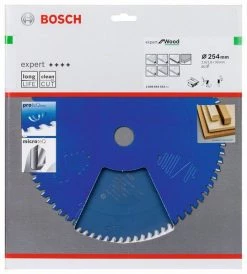 Bosch Bleu Accessoires Lame De Scie Circulaire 254 Mm Lame De Scie Circulaire En Carbure Expert Pour Le Bois 254 X 30 X 80T 2608644343