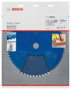 Bosch Bleu Accessoires Lame De Scie Circulaire 355 Mm Lame De Scie Circulaire En Carbure Expert Pour Le Bois 355 X 30 X 60T 2608644074