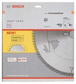 Bosch Bleu Accessoires Lame De Scie Circulaire 250 Mm Lame De Scie Circulaire En Carbure Expert Pour Panneau Stratifié 250 X 30 X 80T 2608642516