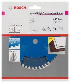 Bosch Bleu Accessoires Lame De Scie Circulaire 140 Mm Lame De Scie Circulaire En Carbure Expert Pour Stratifié Haute Pression 140 X 20 X 42T 2608644131