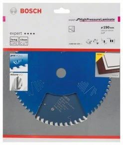 Bosch Bleu Accessoires Lame De Scie Circulaire 190 Mm Lame De Scie Circulaire En Carbure Expert Pour Stratifié Haute Pression 190 X 20 X 56T 2608644134