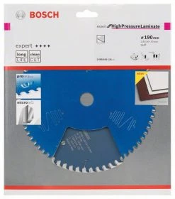 Bosch Bleu Accessoires Lame De Scie Circulaire 190 Mm Lame De Scie Circulaire En Carbure Expert Pour Stratifié Haute Pression 190 X 30 X 56 2608644135