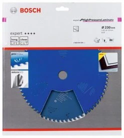 Bosch Bleu Accessoires Lame De Scie Circulaire 230 Mm Lame De Scie Circulaire En Carbure Expert Pour Stratifié Haute Pression 230 X 30 X 64T 2608644356