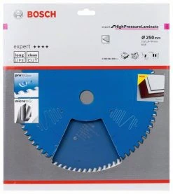 Bosch Bleu Accessoires Lame De Scie Circulaire 250 Mm Lame De Scie Circulaire En Carbure Expert Pour Stratifié Haute Pression 250 X 30 X 80T 2608644359