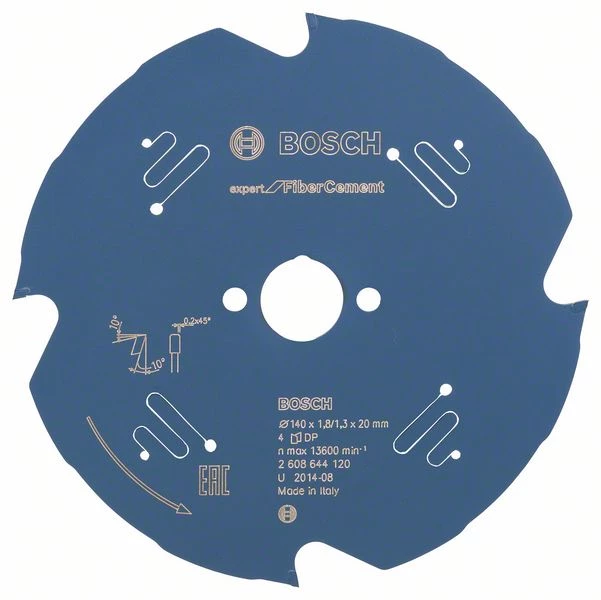 Bosch Bleu Accessoires Lame De Scie Circulaire 140 Mm Lame De Scie Circulaire En Carbure Fibre Ciment Expert 140 X 20 X 4T 2608644120 4 Bosch Bleu Accessoires Lame De Scie Circulaire 140 Mm Lame De Scie Circulaire En Carbure Fibre Ciment Expert 140 X 20 X 4T 2608644120 – Image 2