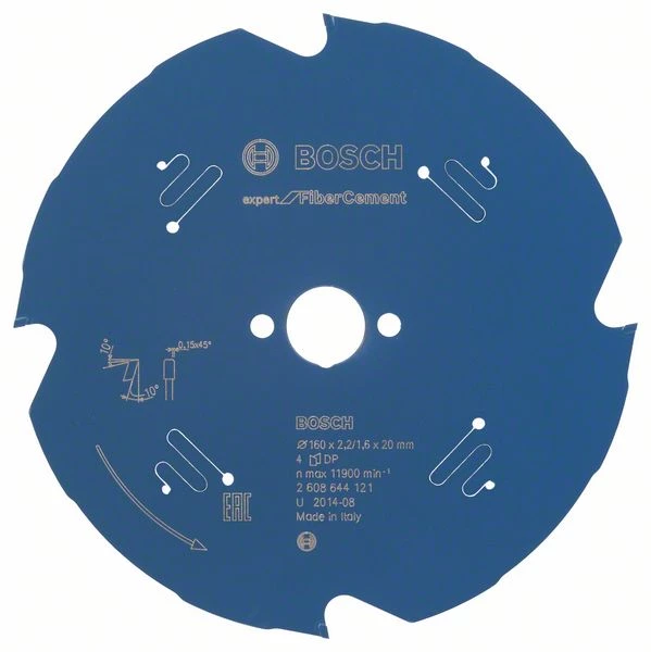 Bosch Bleu Accessoires Lame De Scie Circulaire 160 Mm Lame De Scie Circulaire En Carbure Fibre Ciment Expert 160 X 20 X 4T 2608644121 4 Bosch Bleu Accessoires Lame De Scie Circulaire 160 Mm Lame De Scie Circulaire En Carbure Fibre Ciment Expert 160 X 20 X 4T 2608644121 – Image 2