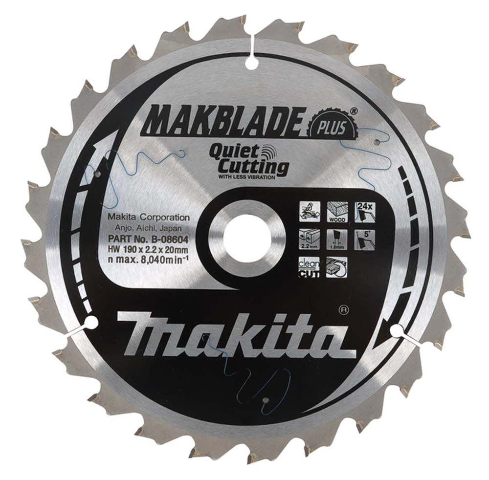 Makita Accessoires Lame De Scie Circulaire 190 Mm Lame De Scie HM Silence B-08604 3 Makita Accessoires Lame De Scie Circulaire 190 Mm Lame De Scie HM Silence B-08604