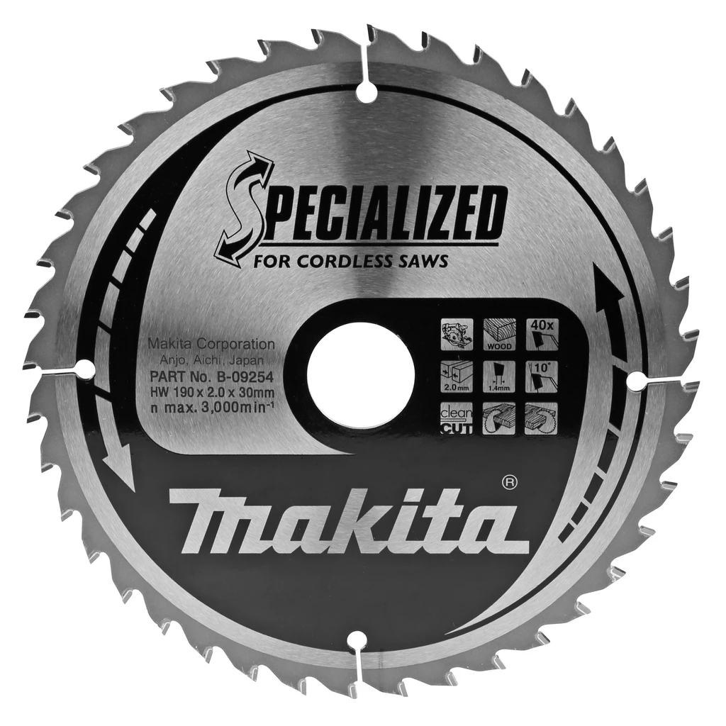 Makita Accessoires Lame De Scie Circulaire 190 Mm Lame De Scie HM Spécialisé Bois 190 X 30 X 2.0 40T 10g 3 Makita Accessoires Lame De Scie Circulaire 190 Mm Lame De Scie HM Spécialisé Bois 190 X 30 X 2.0 40T 10g
